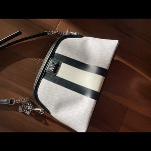 White/Black Logo MK crossbody